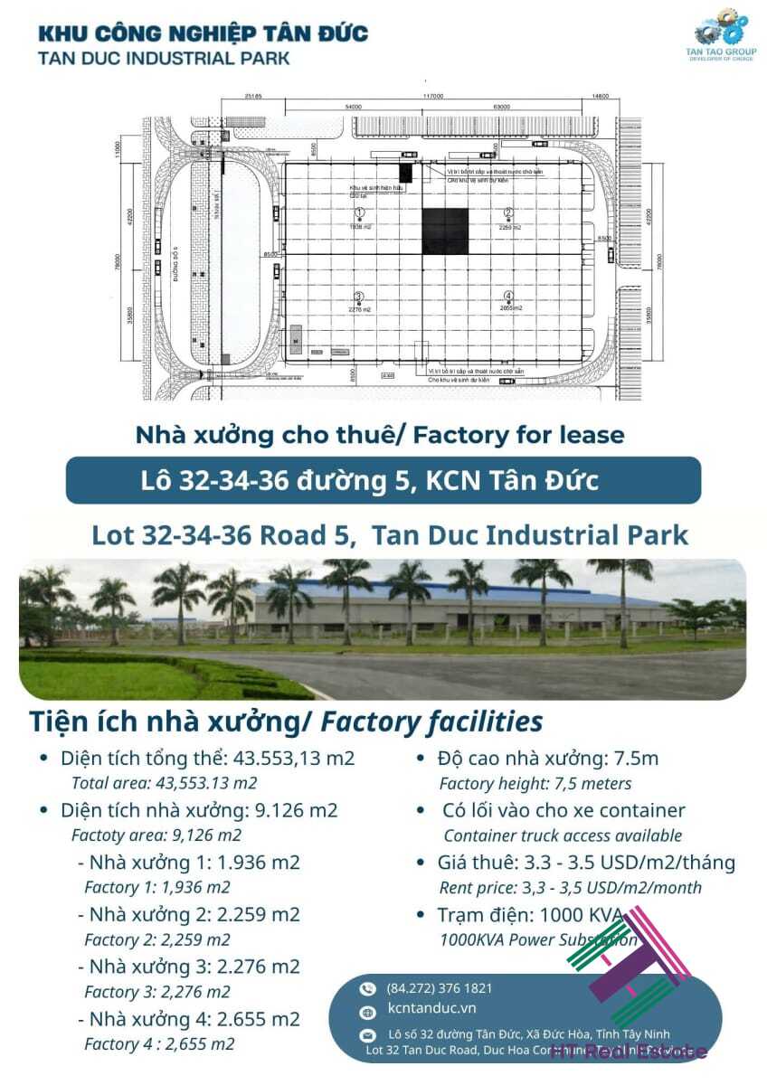 Nhà xưởng KCN Tân Đức